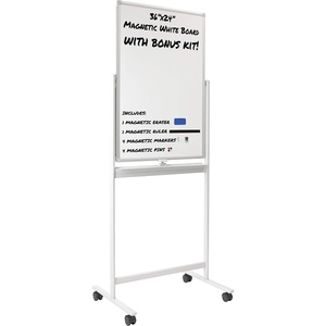 image:imageMountIt Mobile Dry Erase Whiteboard  Rolling White Board with Casters and Stand 36x24 Inches Reversible DoubleSided Dry Erase Board Wall Mountable Magnetic Easel with Locking Caster Wheels36x24 inches
