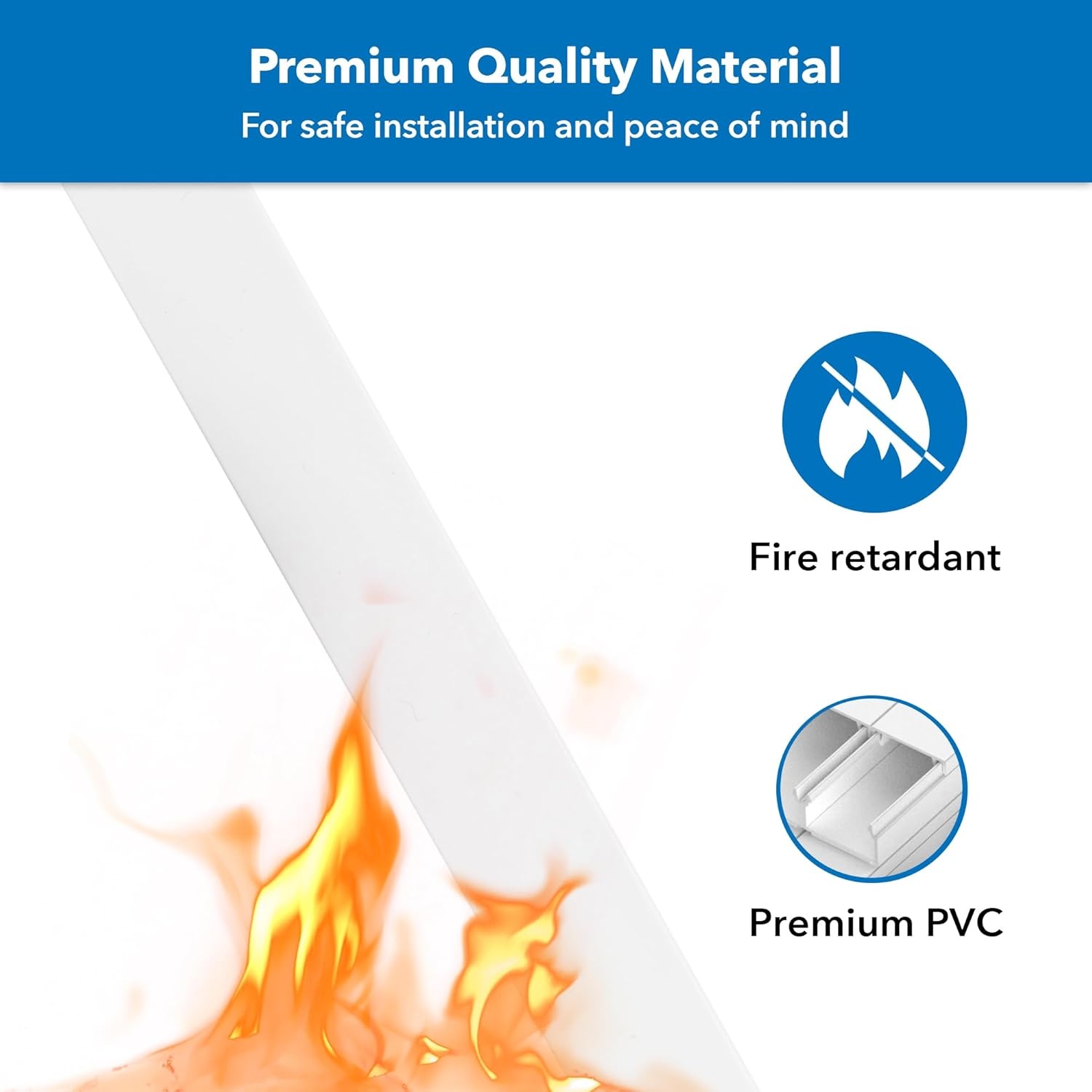 image:imageMountIt 157in Cord Hider Kit Paintable Cable Raceway for TV Cables Wires and Power Cords Wire Cover amp Cable Concealer FireRetardant Design Incl Corners amp Connectors Fits 23 Cables White