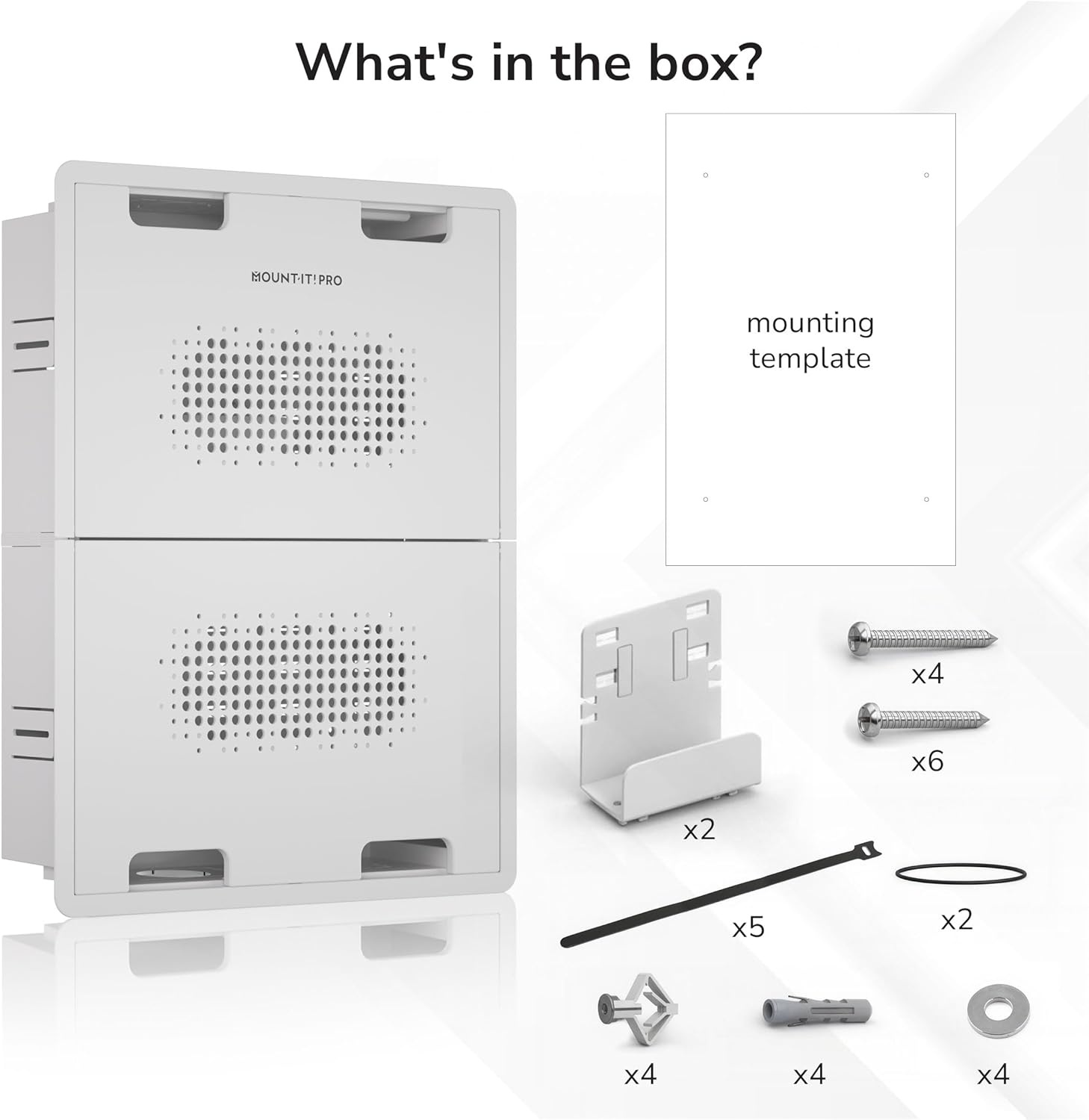 image:imageMountIt PRO 9 Recessed TV Box inWall Media Box with 2 Outlet Knockouts Ventilated Enclosure for Samsung One Connect Apple TV Roku Fire TV Stick Router WiFi Transparent Cable Management Kit17