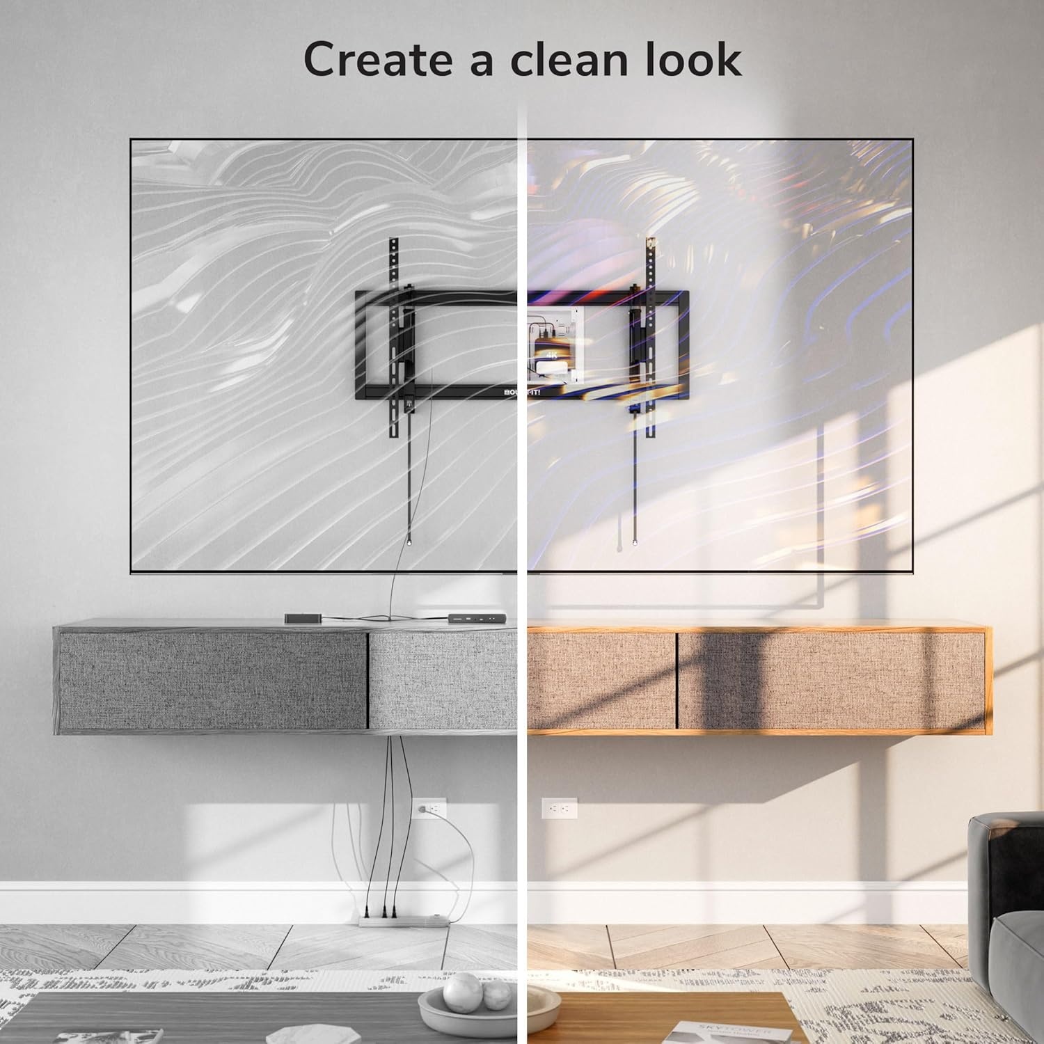 image:imageMountIt PRO 9 Recessed TV Box inWall Media Box with 2 Outlet Knockouts Ventilated Enclosure for Samsung One Connect Apple TV Roku Fire TV Stick Router WiFi Transparent Cable Management Kit9