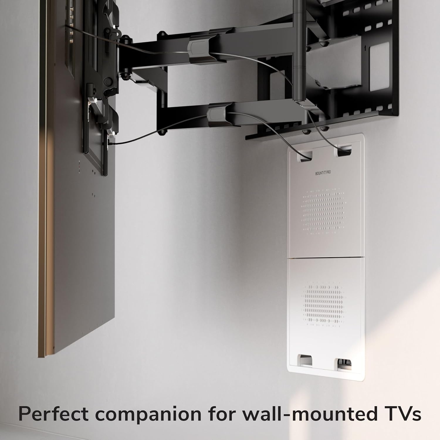 image:imageMountIt PRO 9 Recessed TV Box inWall Media Box with 2 Outlet Knockouts Ventilated Enclosure for Samsung One Connect Apple TV Roku Fire TV Stick Router WiFi Transparent Cable Management Kit17