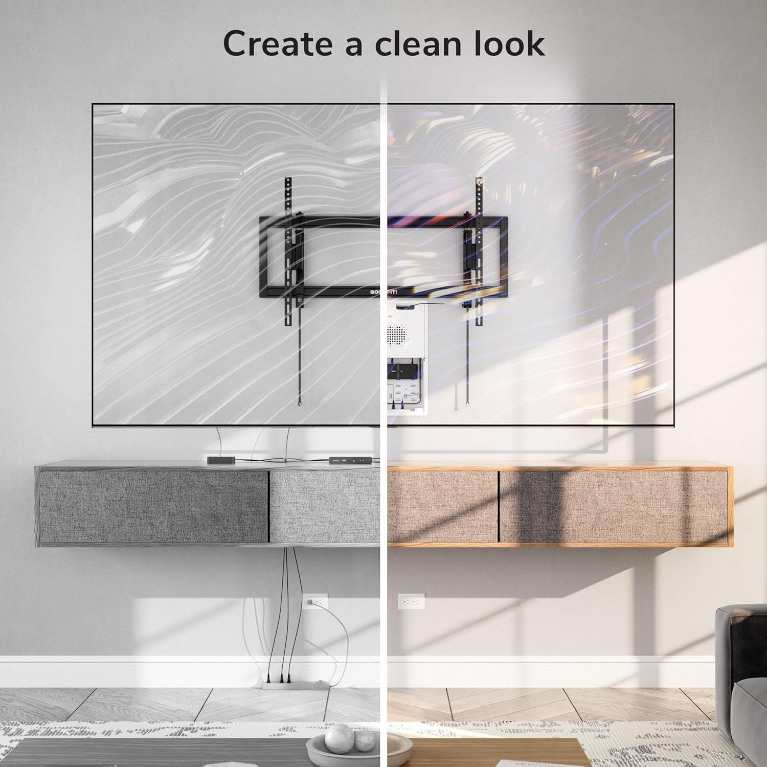 image:imageMountIt PRO 9 Recessed TV Box inWall Media Box with 2 Outlet Knockouts Ventilated Enclosure for Samsung One Connect Apple TV Roku Fire TV Stick Router WiFi Transparent Cable Management Kit17