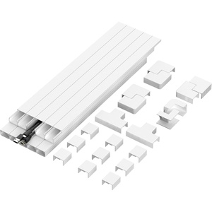 image:imageMountIt 157in Cord Hider Kit  Paintable Cable Raceway for TV Cables Wires and Power Cords Wire Cover amp Cable Concealer FireRetardant Design Incl Corners amp Connectors Fits 23 Cables  White