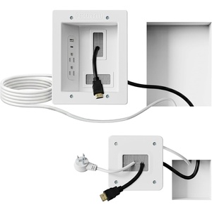 image:imageMountIt inWall TV Cable Concealer Kit with Recessed Power  Triple Outlet 9ft Cord and Hand Saw  Easy Safe Cable Management for Organized TV and Home Theater SetupsDual Outlet  USBAUSBC  9ft Cord