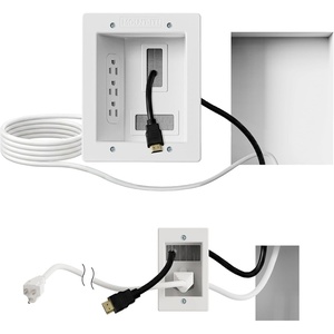 image:imageMountIt inWall TV Cable Concealer Kit with Recessed Power  Triple Outlet 9ft Cord and Hand Saw  Easy Safe Cable Management for Organized TV and Home Theater SetupsTriple Outlet  5ft External  9ft InWall