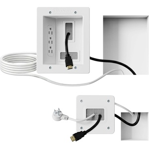 image:imageMountIt inWall TV Cable Concealer Kit with Recessed Power  Triple Outlet 9ft Cord and Hand Saw  Easy Safe Cable Management for Organized TV and Home Theater SetupsTriple Outlet  9ft Extension Cord