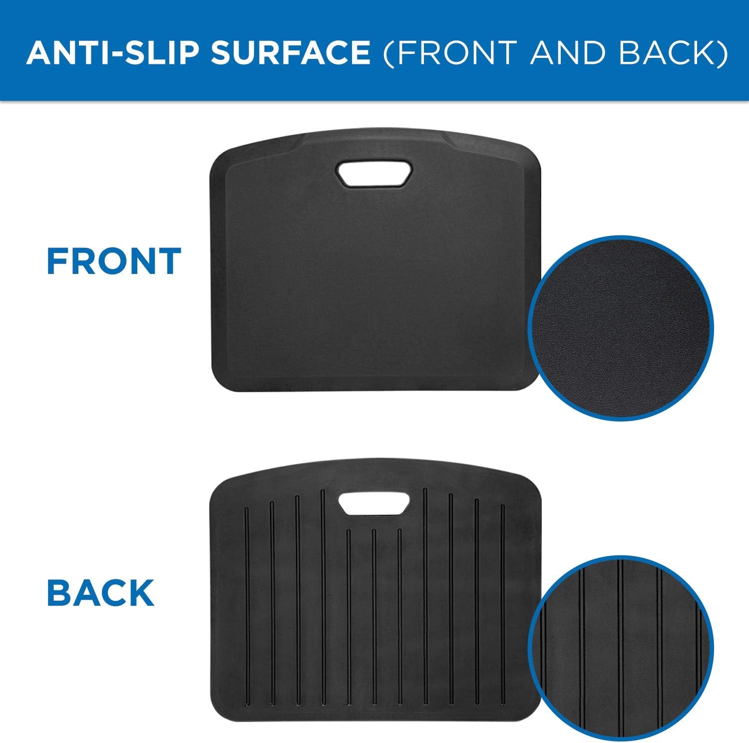 image:imageMountIt Anti Fatigue Floor Mat Standing Comfort Mat for Standing Desk Home Office Kitchen Garage AntiSlip Washable Surface 18x22 Rubberized Gel Foam