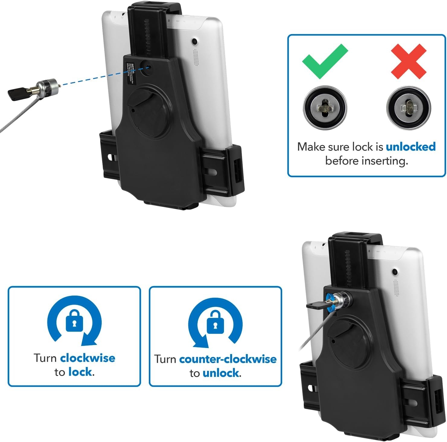 image:imageMountIt AntiTheft Universal iPad amp Samsung Tablet Floor Stand Kiosk Locking Clamp Height Adjustable 248425 360 Rotating POS Kiosk for 7911 Tablets SilverCounter Bolton Base