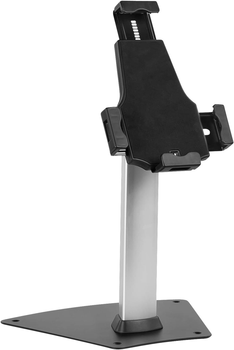 image:imageMountIt AntiTheft Universal iPad amp Samsung Tablet Floor Stand Kiosk Locking Clamp Height Adjustable 248425 360 Rotating POS Kiosk for 7911 Tablets SilverCounter Wide Base