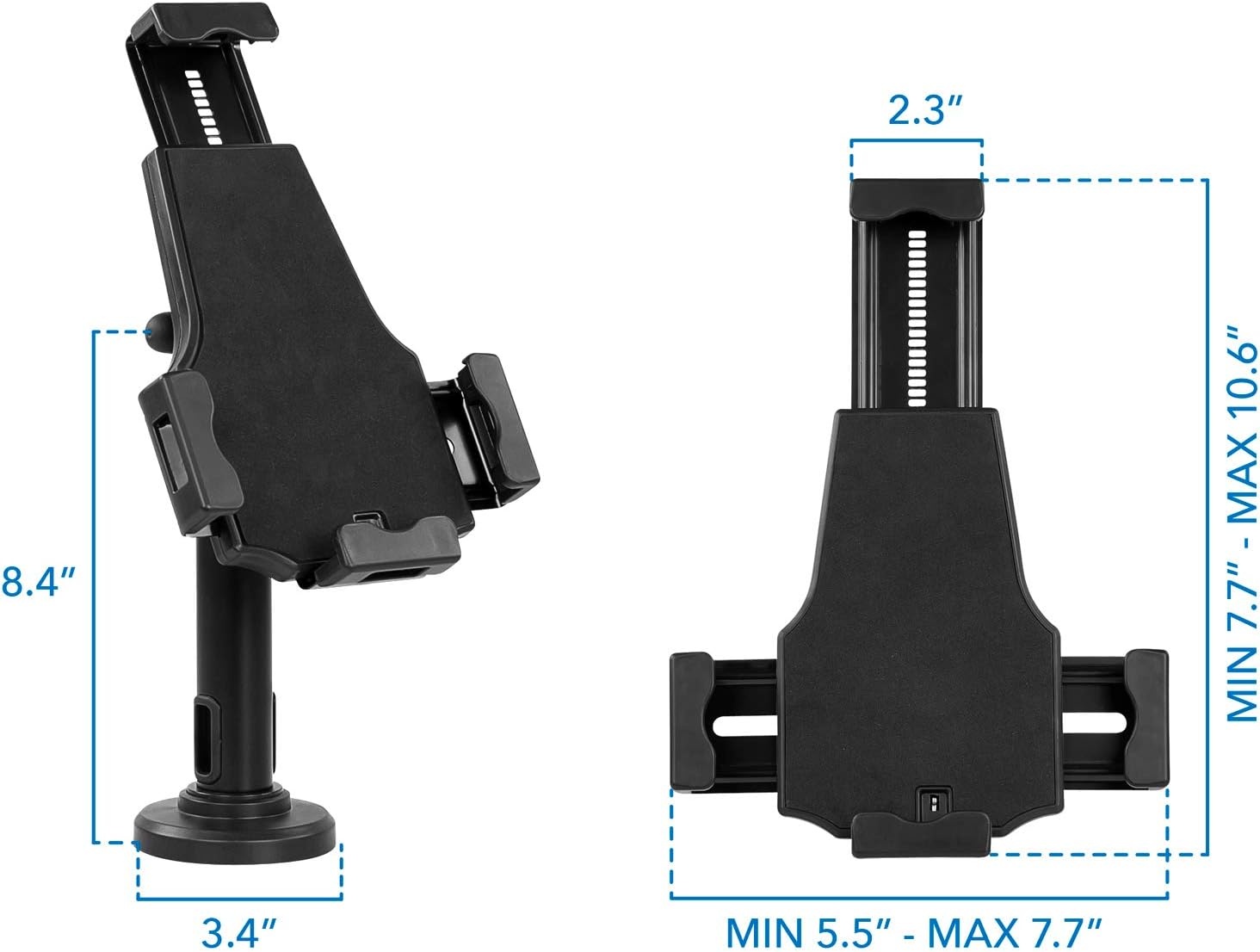 image:imageMountIt AntiTheft Universal iPad amp Samsung Tablet Floor Stand Kiosk Locking Clamp Height Adjustable 248425 360 Rotating POS Kiosk for 7911 Tablets SilverCounter Bolton Base