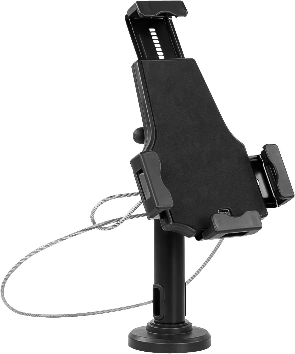 image:imageMountIt AntiTheft Universal iPad amp Samsung Tablet Floor Stand Kiosk Locking Clamp Height Adjustable 248425 360 Rotating POS Kiosk for 7911 Tablets SilverCounter Bolton Base