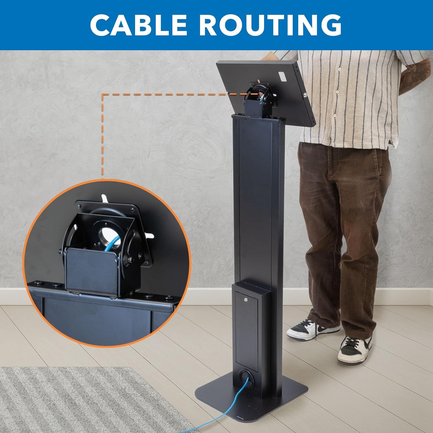 image:imageMountIt AntiTheft iPad Floor Stand Kiosk Locking Tablet Floor Stand for iPad Gen 711 amp A16 Air amp Pro 10211 Commercial Kiosk for Retail Lobby amp Trade Show BlackBlack