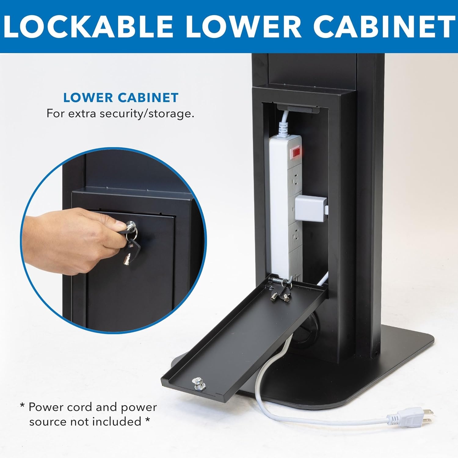 image:imageMountIt AntiTheft iPad Floor Stand Kiosk Locking Tablet Floor Stand for iPad Gen 711 amp A16 Air amp Pro 10211 Commercial Kiosk for Retail Lobby amp Trade Show BlackBlack