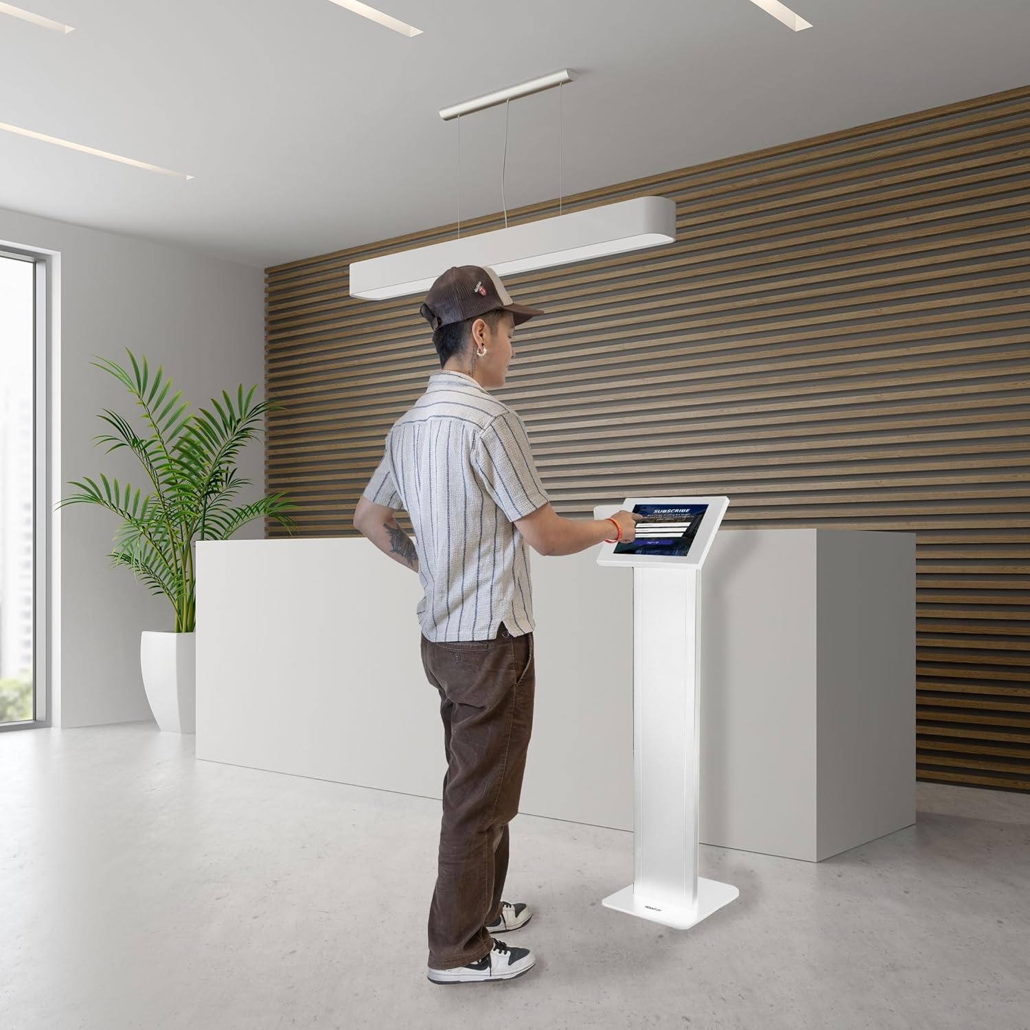 image:imageMountIt AntiTheft iPad Floor Stand Kiosk Locking Tablet Floor Stand for iPad Gen 711 amp A16 Air amp Pro 10211 Commercial Kiosk for Retail Lobby amp Trade Show BlackWhite