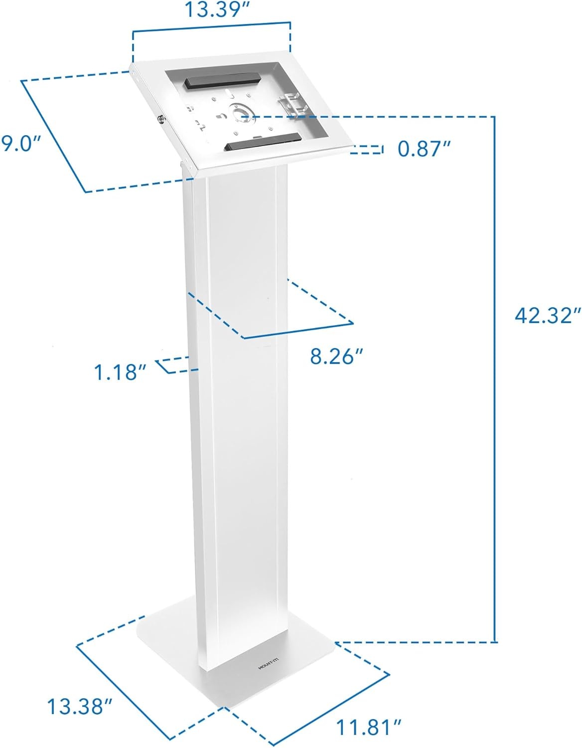 image:imageMountIt AntiTheft iPad Floor Stand Kiosk Locking Tablet Floor Stand for iPad Gen 711 amp A16 Air amp Pro 10211 Commercial Kiosk for Retail Lobby amp Trade Show BlackWhite