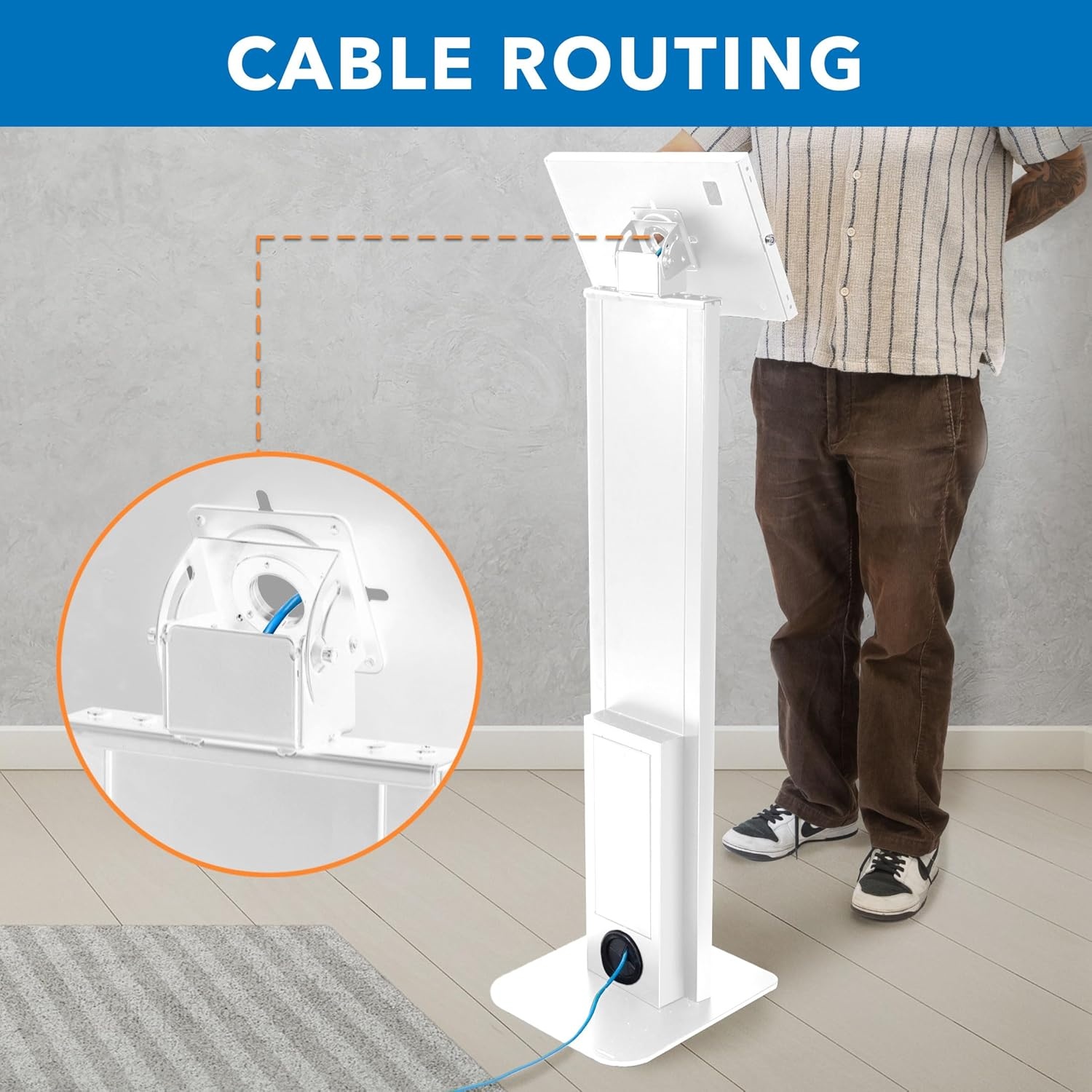 image:imageMountIt AntiTheft iPad Floor Stand Kiosk Locking Tablet Floor Stand for iPad Gen 711 amp A16 Air amp Pro 10211 Commercial Kiosk for Retail Lobby amp Trade Show BlackWhite