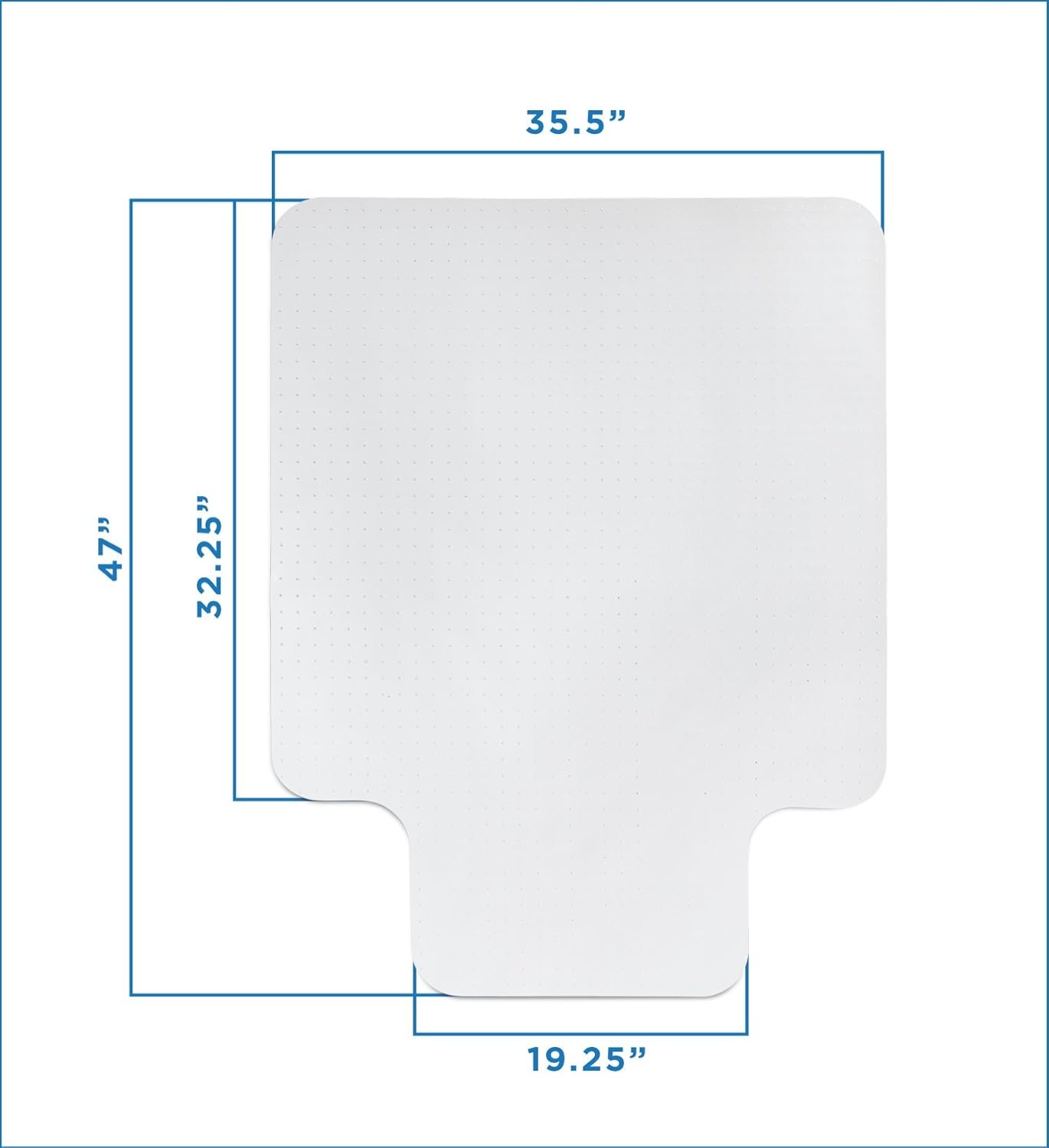 image:imageMountIt Clear Chair Mat for Carpet with Lip 47 x 355 HeavyDuty NonToxic PVC Office Floor Protector for LowMedium Pile Carpet AntiSlip Studded Backing Smooth Glide OdorFree