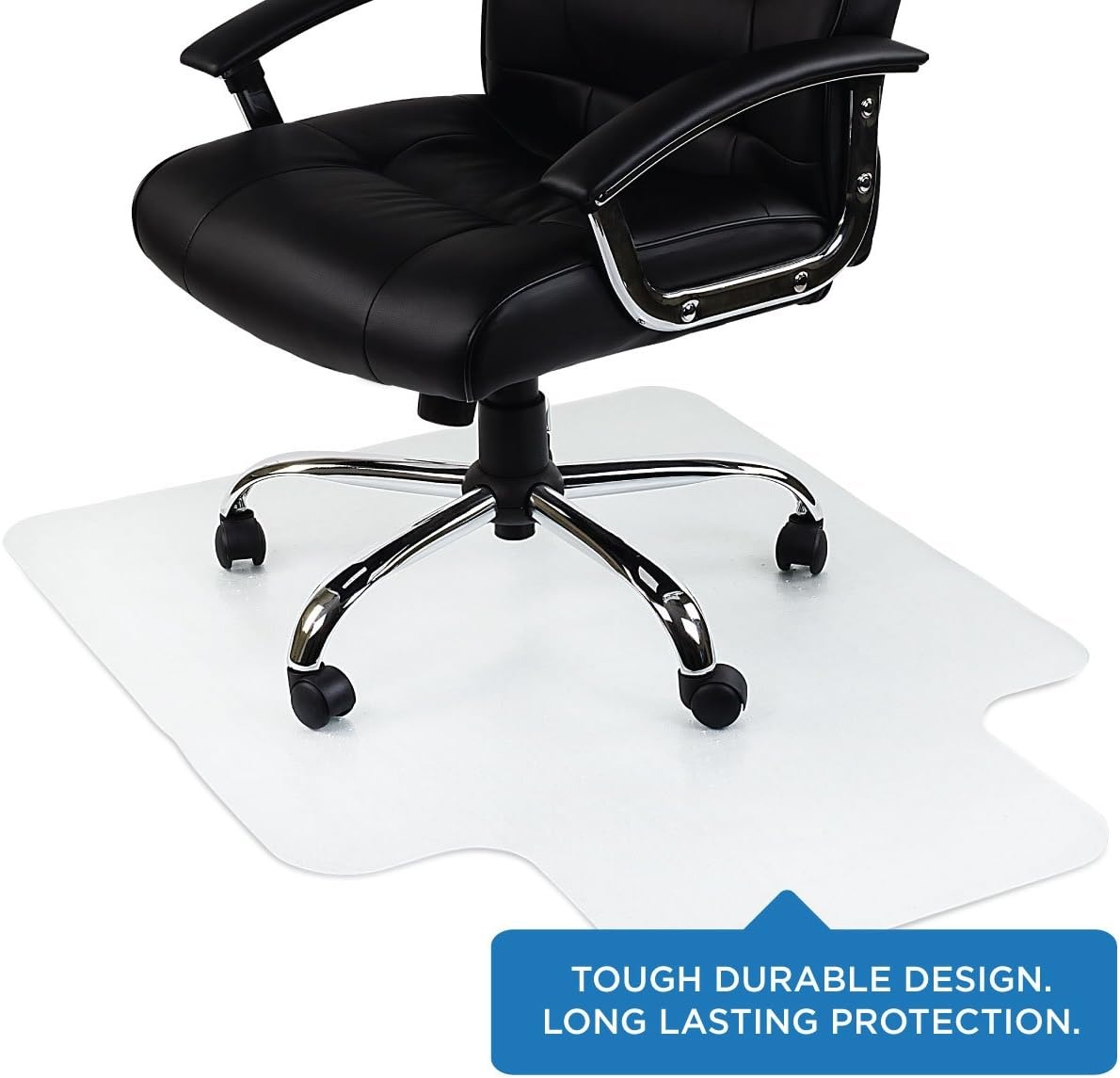 image:imageMountIt Clear Chair Mat for Carpet with Lip 47 x 355 HeavyDuty NonToxic PVC Office Floor Protector for LowMedium Pile Carpet AntiSlip Studded Backing Smooth Glide OdorFree