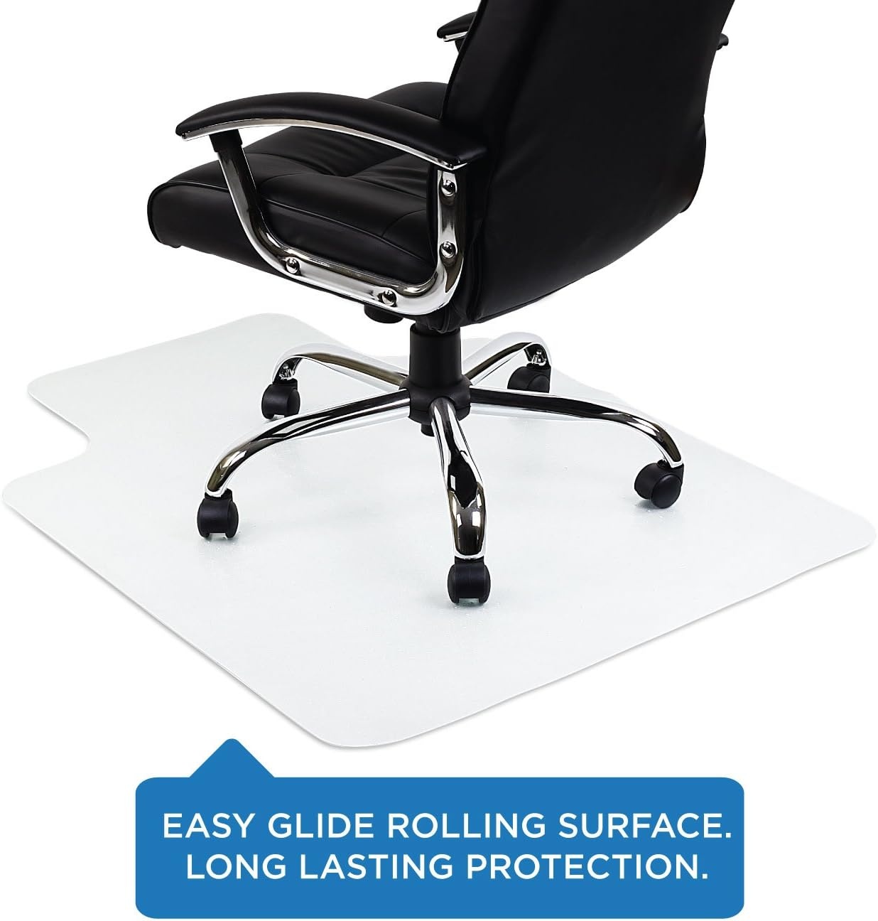 image:imageMountIt Clear Chair Mat for Carpet with Lip 47 x 355 HeavyDuty NonToxic PVC Office Floor Protector for LowMedium Pile Carpet AntiSlip Studded Backing Smooth Glide OdorFree