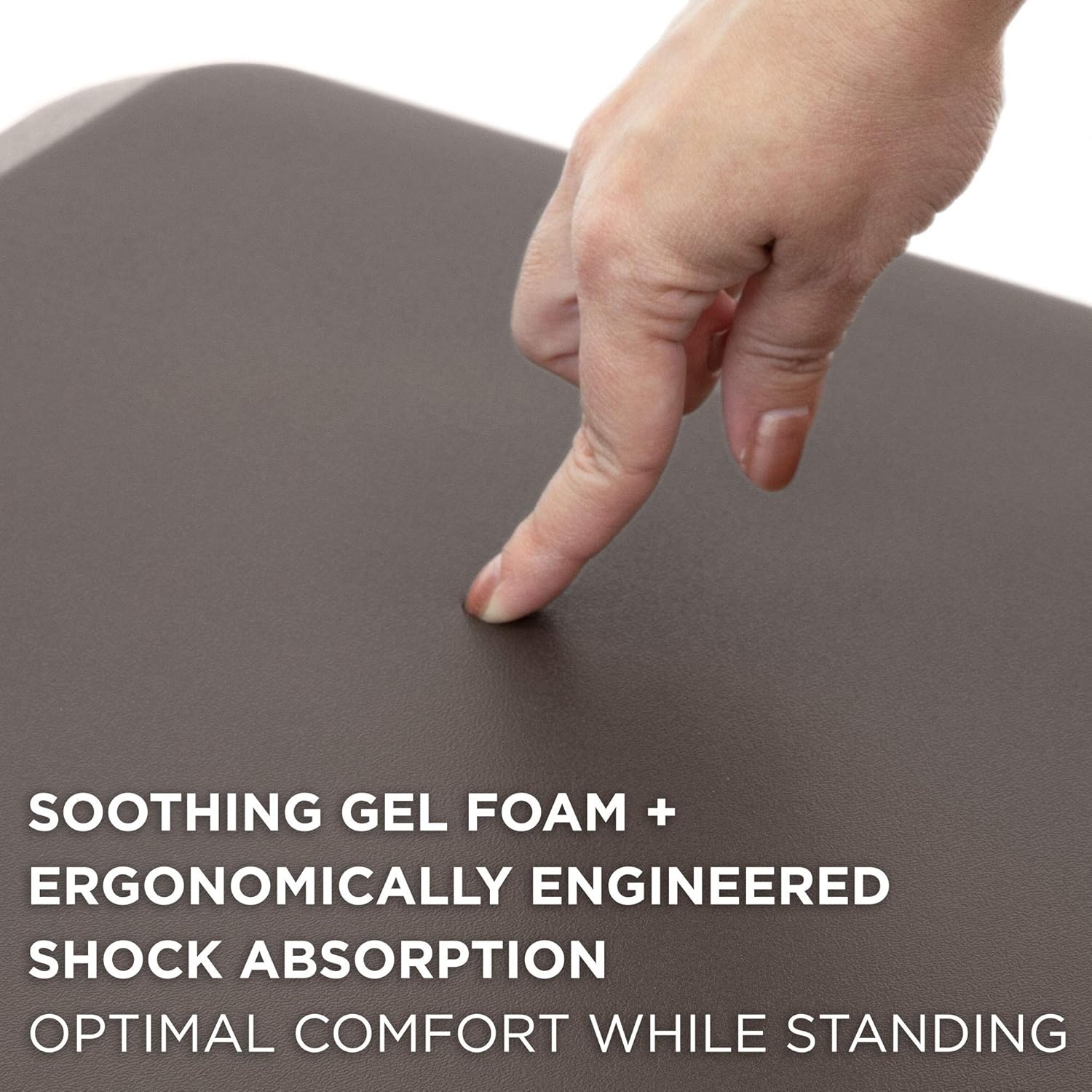 image:imageMountIt Standing Desk Floor Mat Red Standing Comfort Mat for Standing Desk Home Office Kitchen Garage AntiSlip Washable Surface 18x22 Rubberized Gel FoamBrown