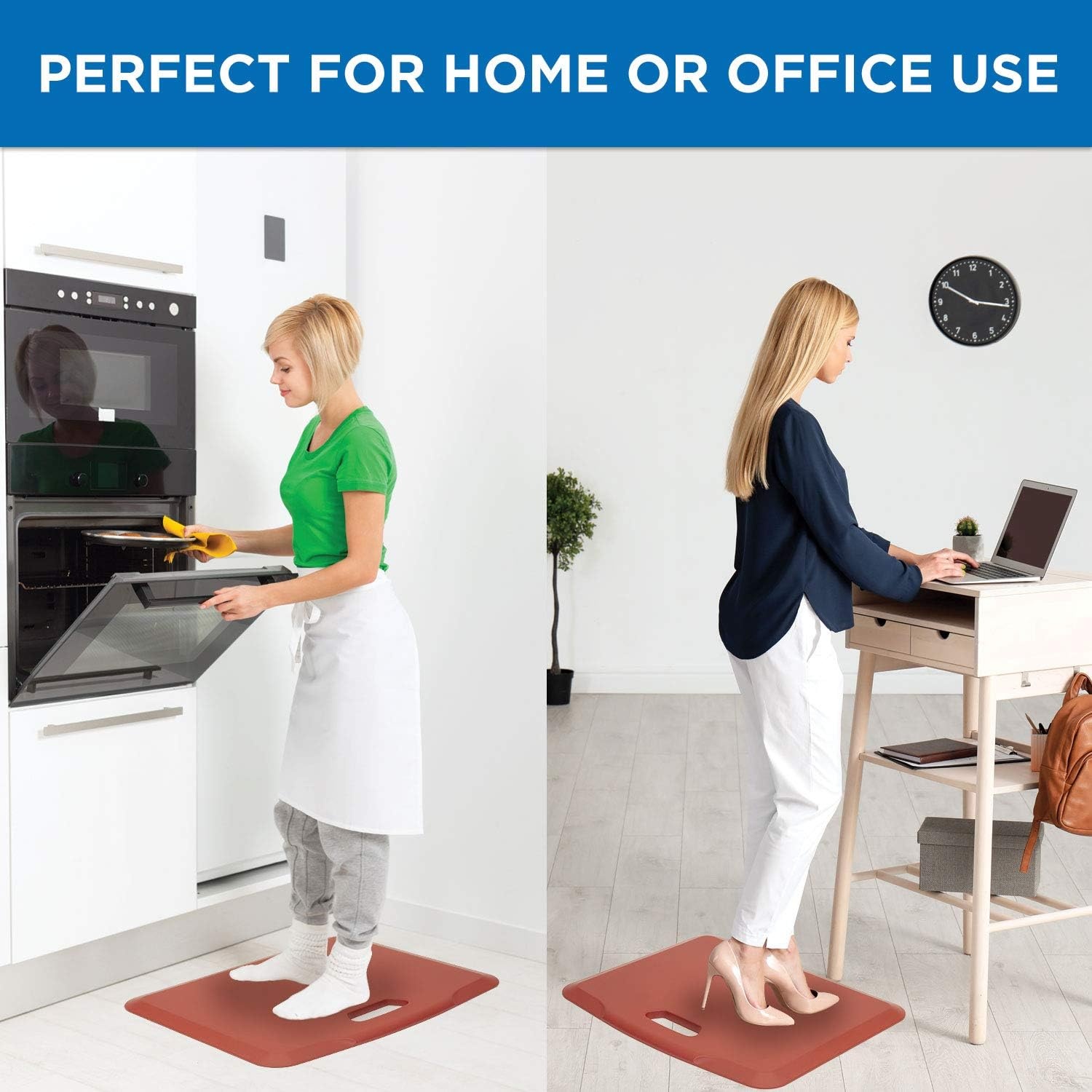 image:imageMountIt Standing Desk Floor Mat Red Standing Comfort Mat for Standing Desk Home Office Kitchen Garage AntiSlip Washable Surface 18x22 Rubberized Gel FoamRed