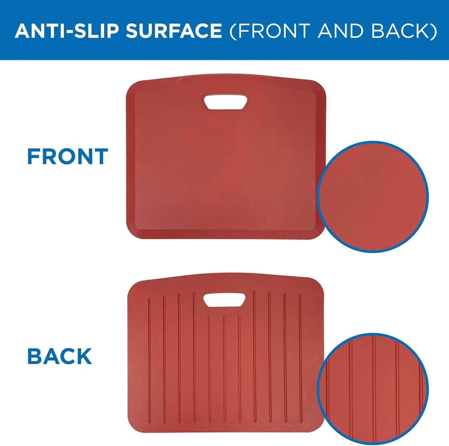 image:imageMountIt Standing Desk Floor Mat Red Standing Comfort Mat for Standing Desk Home Office Kitchen Garage AntiSlip Washable Surface 18x22 Rubberized Gel FoamRed