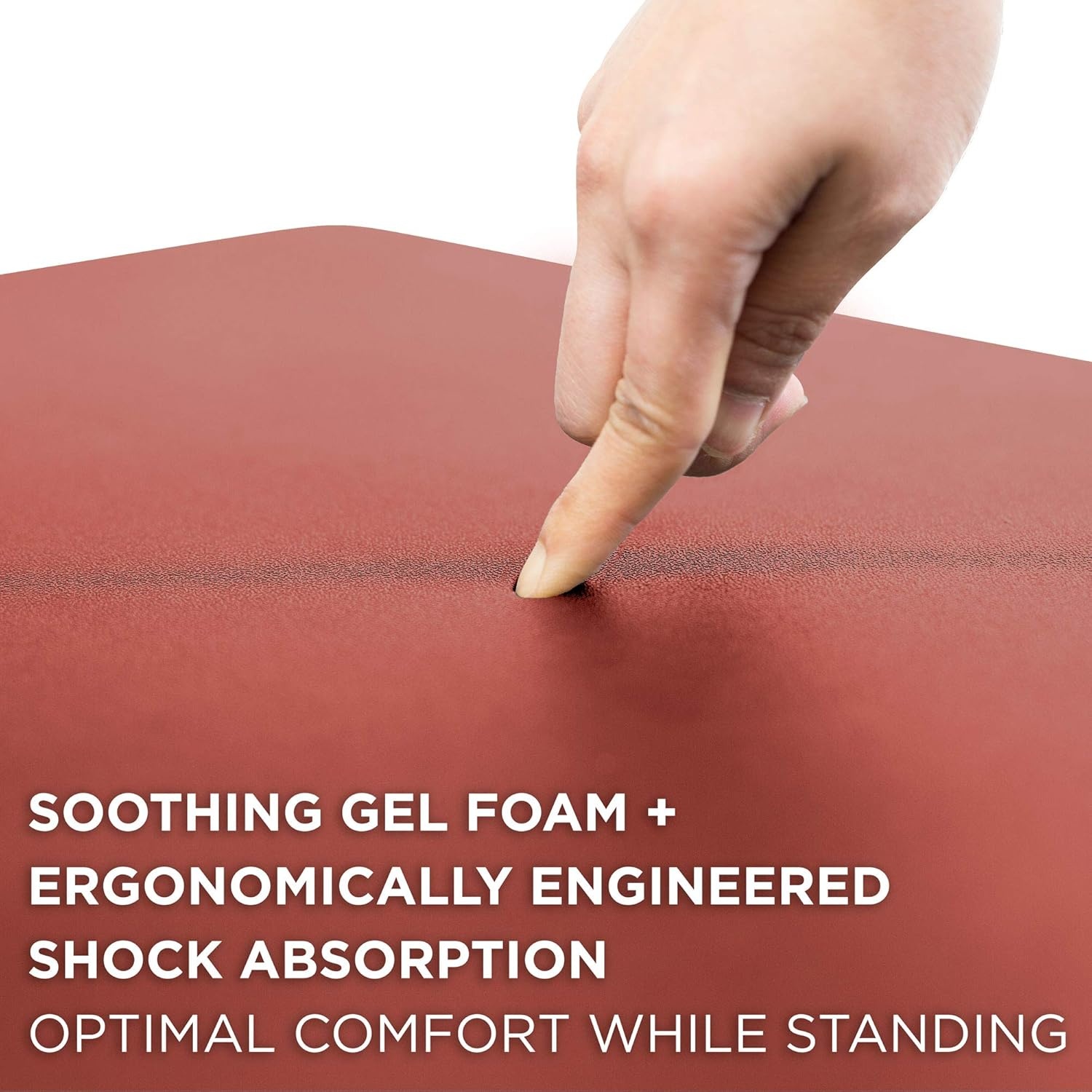 image:imageMountIt Standing Desk Floor Mat Red Standing Comfort Mat for Standing Desk Home Office Kitchen Garage AntiSlip Washable Surface 18x22 Rubberized Gel FoamRed