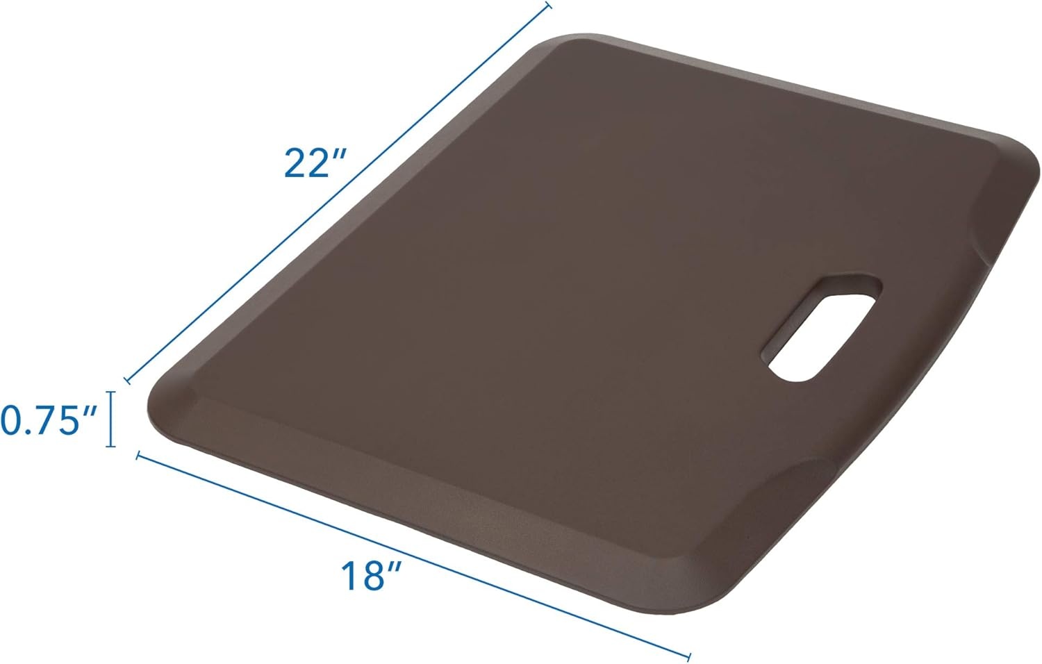 image:imageMountIt Standing Desk Floor Mat Red Standing Comfort Mat for Standing Desk Home Office Kitchen Garage AntiSlip Washable Surface 18x22 Rubberized Gel FoamBrown