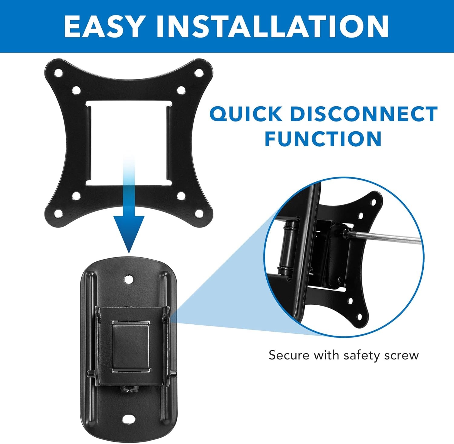image:imageMountIt TV Wall Mount for Small to Mid Size TVs Fits 32 to 50 Inch Screens 75 100 200 mm VESA Compatible LowProfile Slim Design with Tilting and Swivel Motion 44lb CapacityFor 1932 screen
