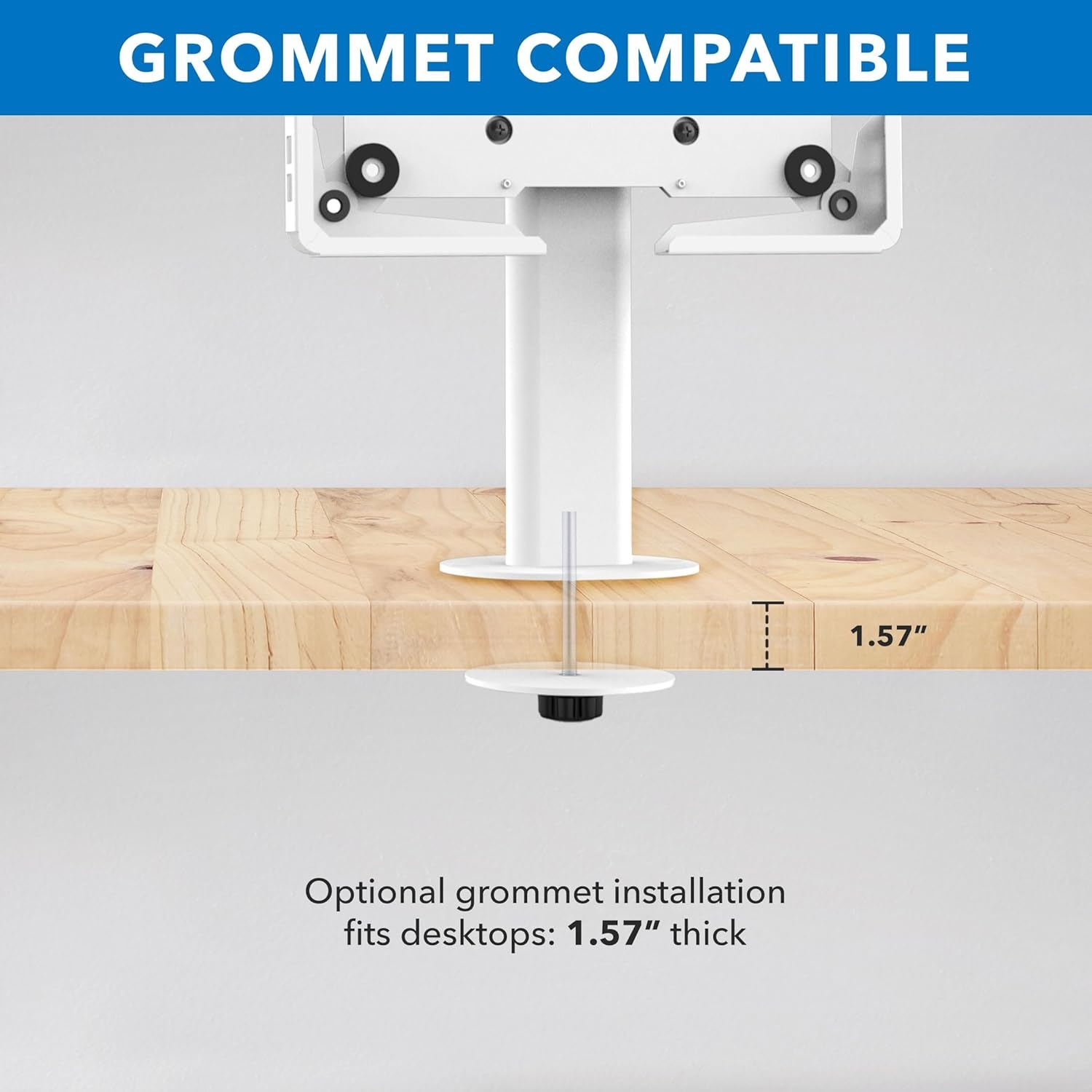 image:imageMountIt Universal Tablet Stand with Tilt AntiTheft Retail iPad POS Kiosk Stand Fits 97131 Tablets 90 Rotation amp 180 Tilt 20 lb Capacity Steel Countertop Mount BlackWhite