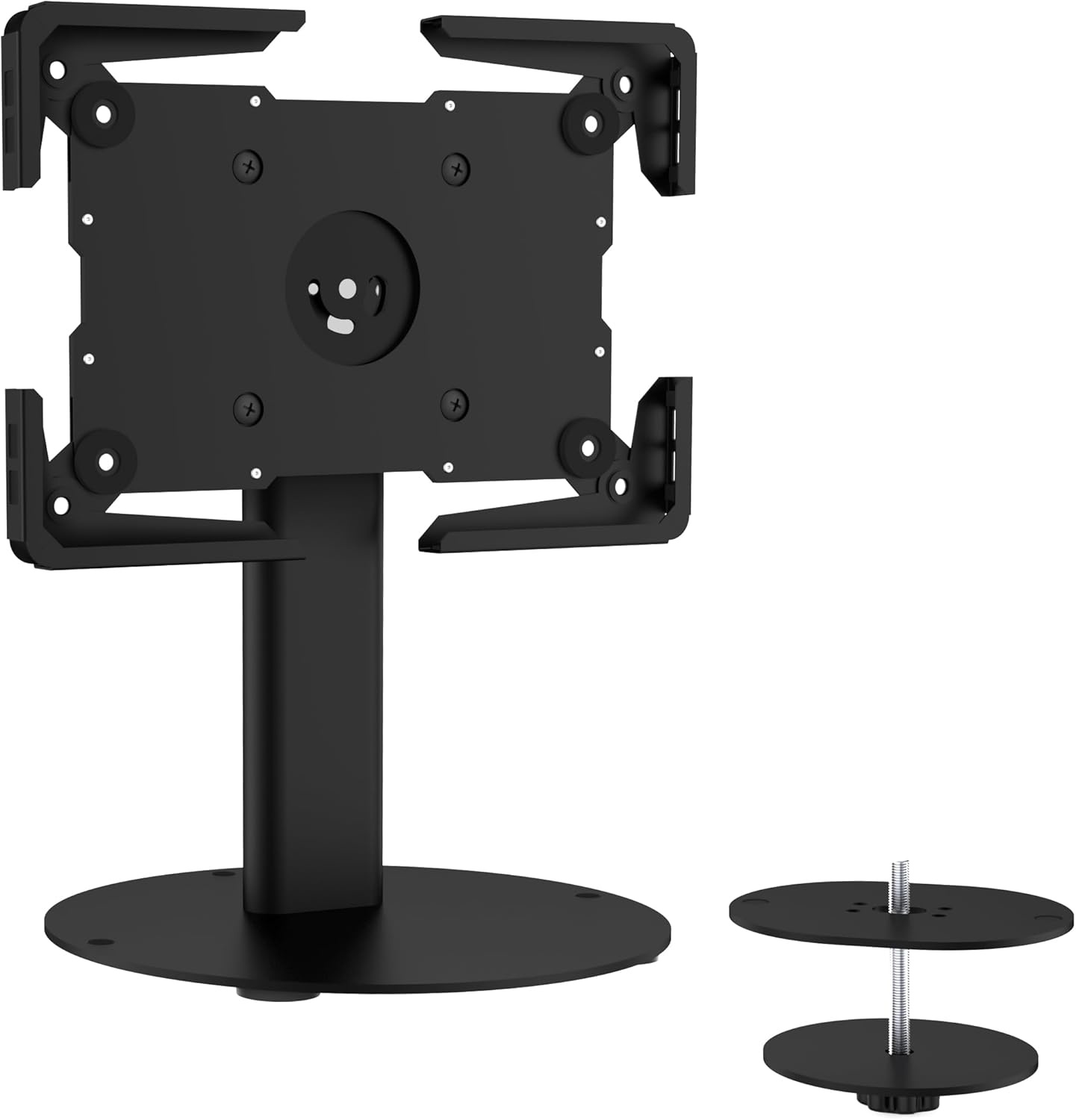 image:imageMountIt Universal Tablet Stand with Tilt AntiTheft Retail iPad POS Kiosk Stand Fits 97131 Tablets 90 Rotation amp 180 Tilt 20 lb Capacity Steel Countertop Mount BlackBlack