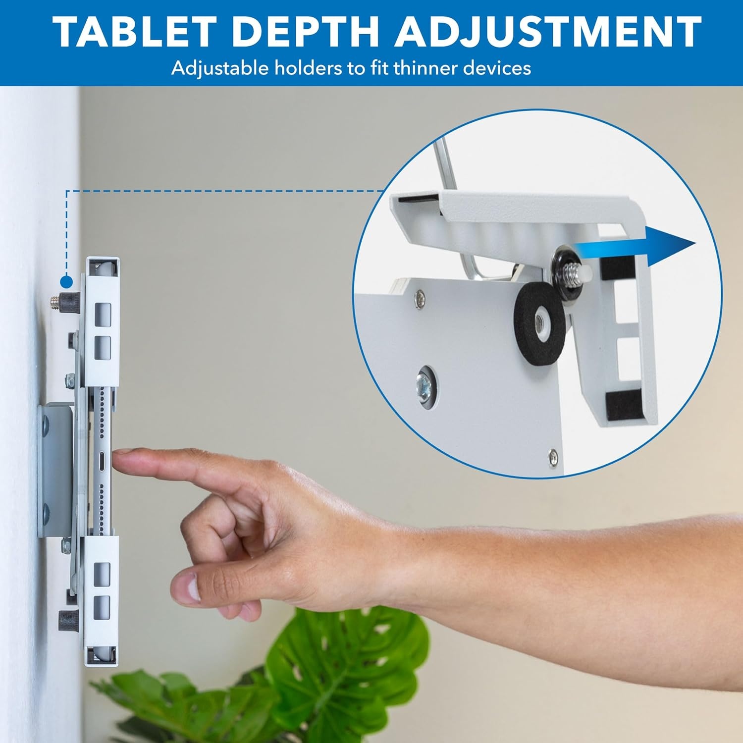 image:imageMountIt Universal iPad amp Tablet Wall Mount Holder Secure Steel Enclosure for 97131 Inch Tablets Wall or VESA 75x75 Mounting Portrait or Landscape AntiTheft Tablet Mount for Office RetailWhite