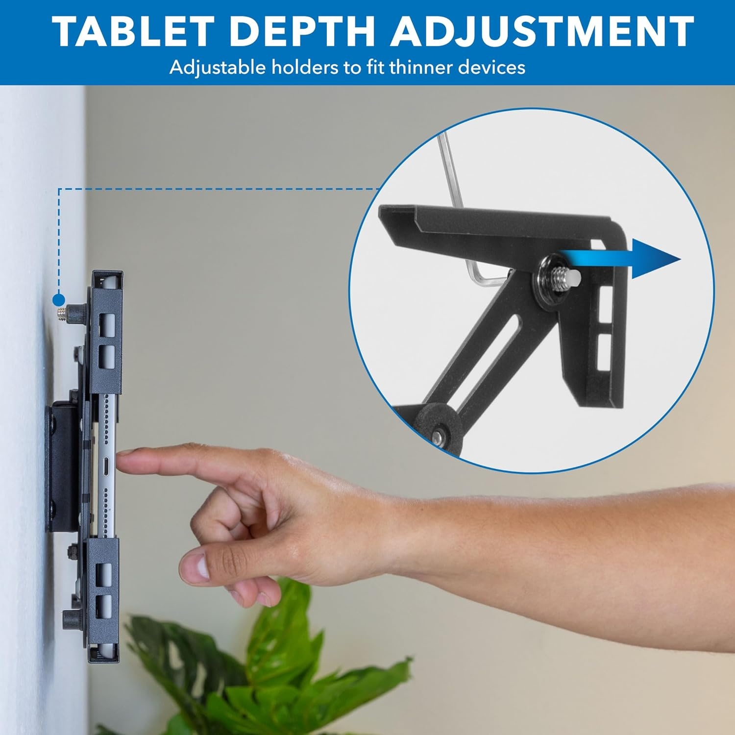 image:imageMountIt Universal iPad amp Tablet Wall Mount Holder Secure Steel Enclosure for 97131 Inch Tablets Wall or VESA 75x75 Mounting Portrait or Landscape AntiTheft Tablet Mount for Office RetailBlack
