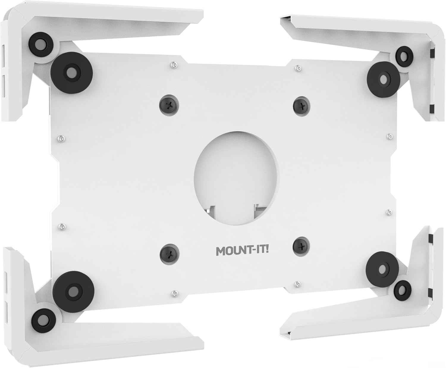 image:imageMountIt Universal iPad amp Tablet Wall Mount Holder Secure Steel Enclosure for 97131 Inch Tablets Wall or VESA 75x75 Mounting Portrait or Landscape AntiTheft Tablet Mount for Office RetailWhite