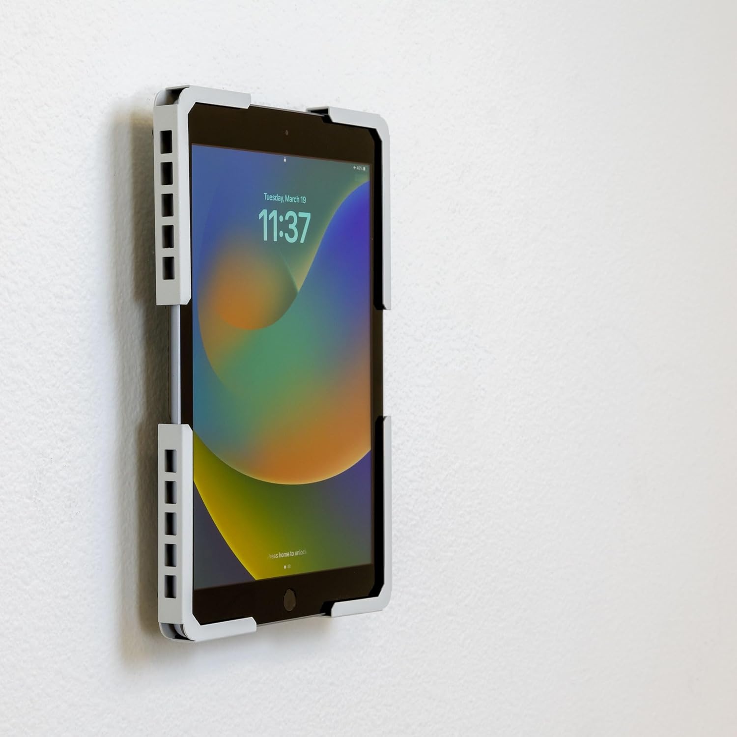 image:imageMountIt Universal iPad amp Tablet Wall Mount Holder Secure Steel Enclosure for 97131 Inch Tablets Wall or VESA 75x75 Mounting Portrait or Landscape AntiTheft Tablet Mount for Office RetailWhite