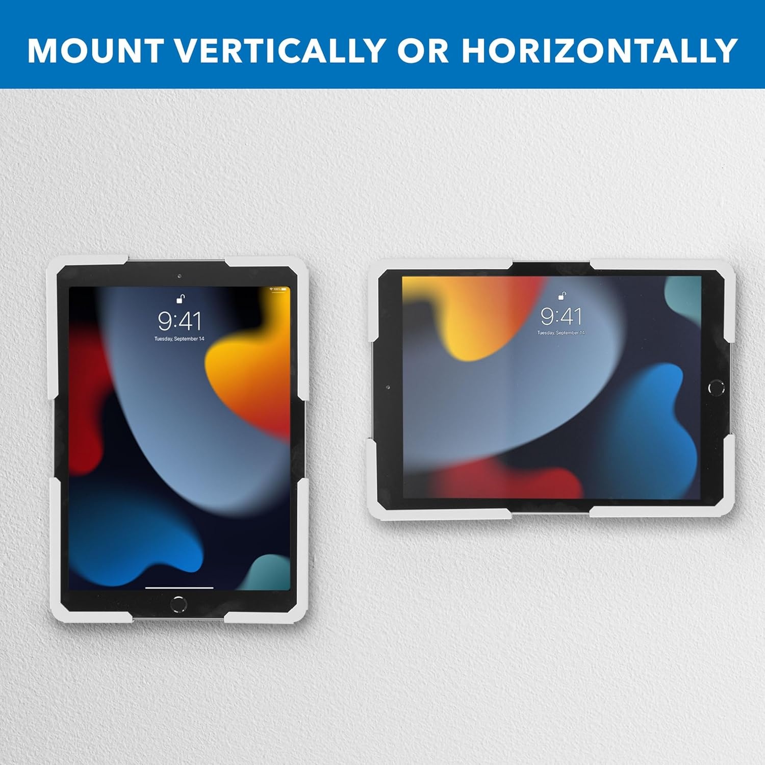 image:imageMountIt Universal iPad amp Tablet Wall Mount Holder Secure Steel Enclosure for 97131 Inch Tablets Wall or VESA 75x75 Mounting Portrait or Landscape AntiTheft Tablet Mount for Office RetailWhite