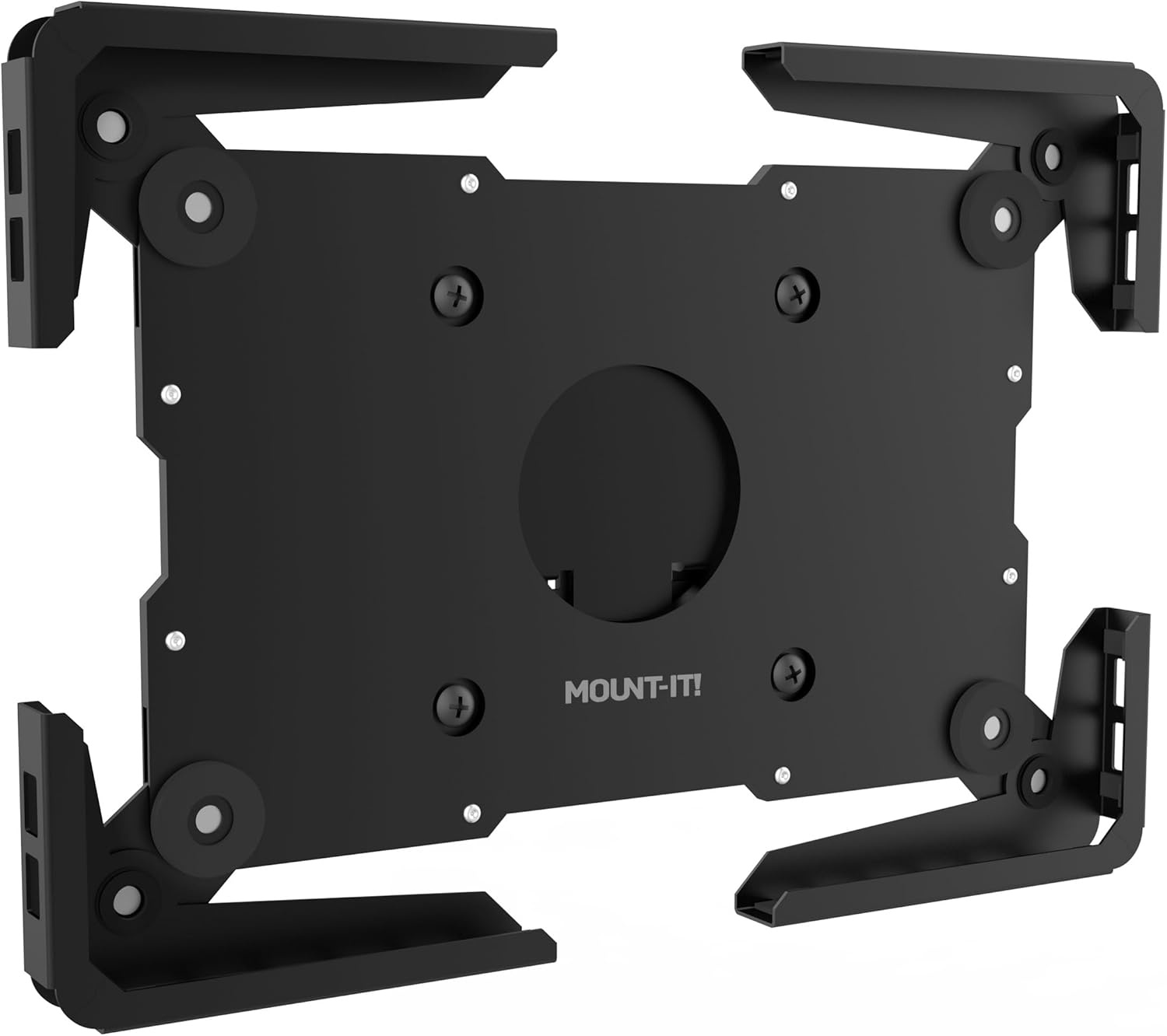 image:imageMountIt Universal iPad amp Tablet Wall Mount Holder Secure Steel Enclosure for 97131 Inch Tablets Wall or VESA 75x75 Mounting Portrait or Landscape AntiTheft Tablet Mount for Office RetailBlack