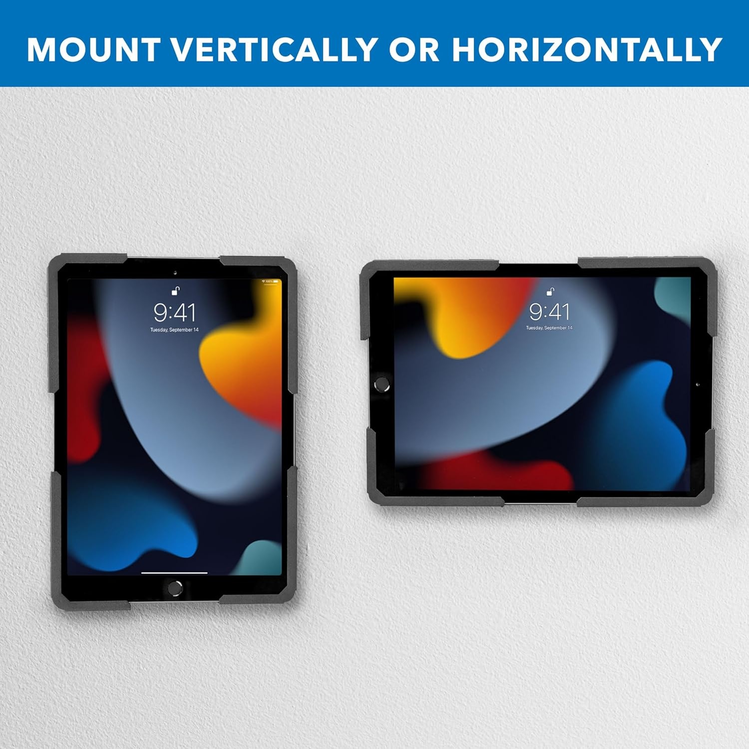image:imageMountIt Universal iPad amp Tablet Wall Mount Holder Secure Steel Enclosure for 97131 Inch Tablets Wall or VESA 75x75 Mounting Portrait or Landscape AntiTheft Tablet Mount for Office RetailBlack