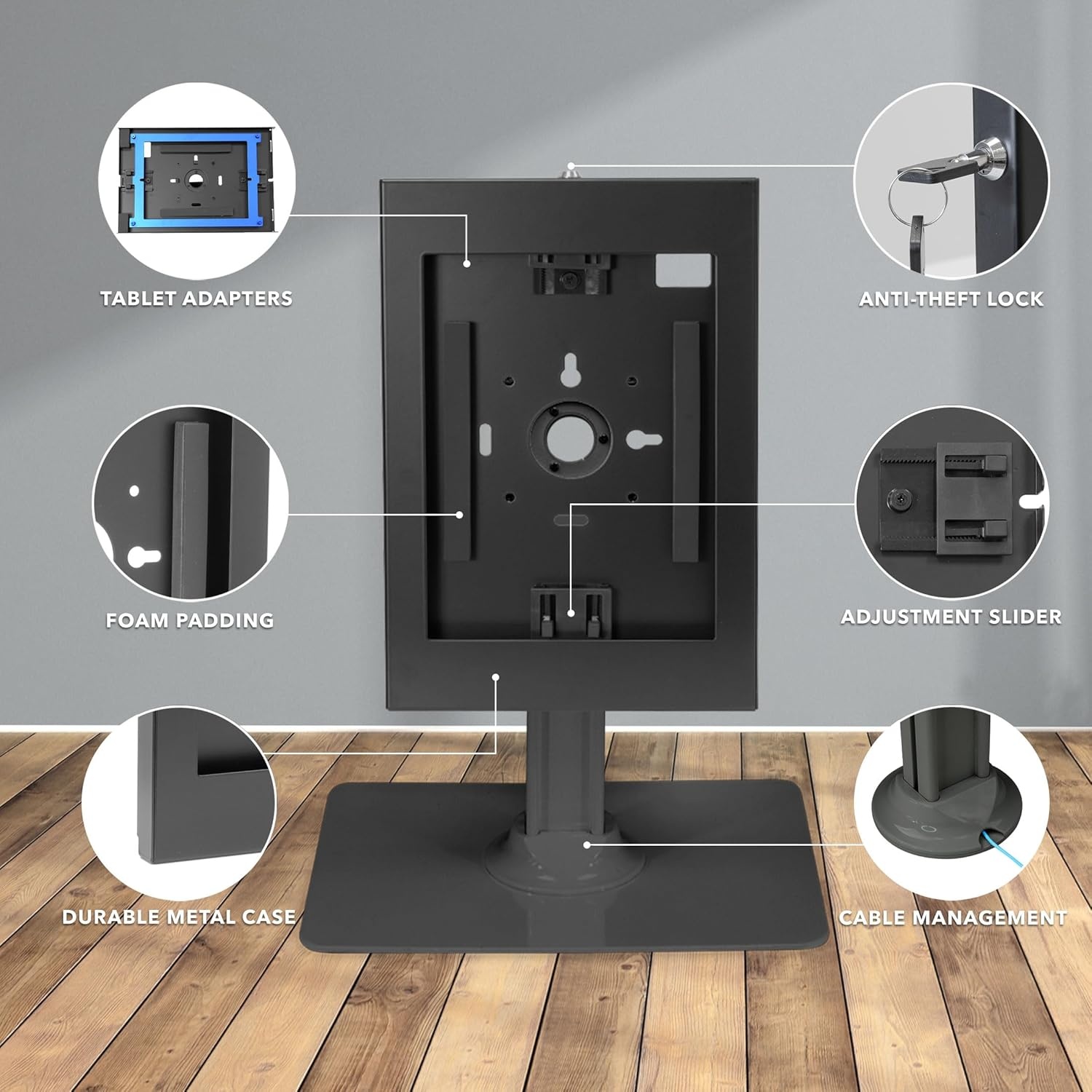 image:imageMountIt iPad Kiosk Stand AntiTheft Locking Countertop Enclosure amp 360 Rotating Base Retail POS amp Checkin Stand for iPad Pro iPad Air amp Gen 711 A16 WhiteBlack