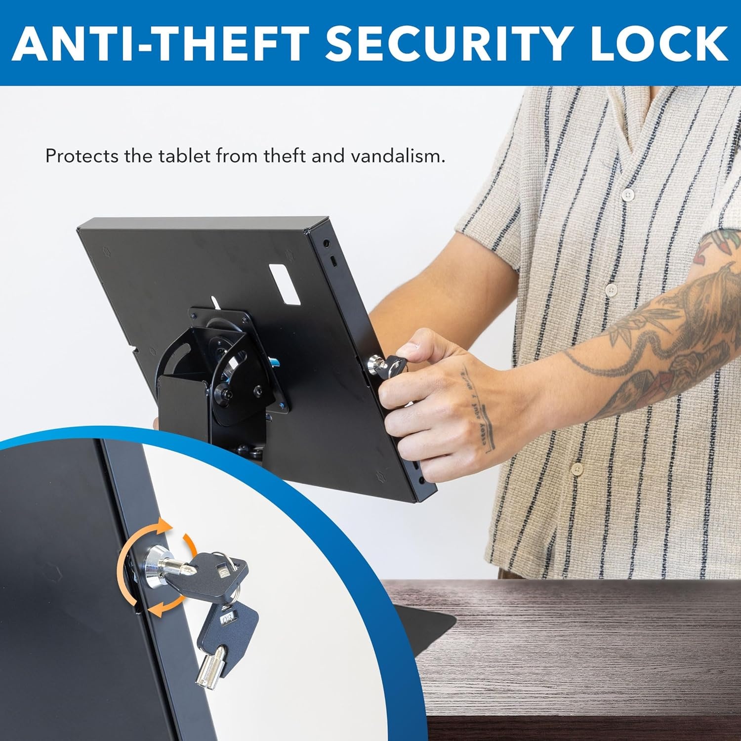 image:imageMountIt iPad Kiosk Stand AntiTheft Locking Countertop Enclosure amp 360 Rotating Base Retail POS amp Checkin Stand for iPad Pro iPad Air amp Gen 711 A16 WhiteBlack