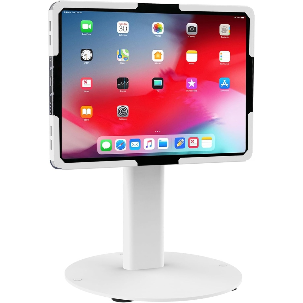 image:imageMountIt Universal Tablet Stand with Tilt AntiTheft Retail iPad POS Kiosk Stand Fits 97131 Tablets 90 Rotation amp 180 Tilt 20 lb Capacity Steel Countertop Mount BlackWhite