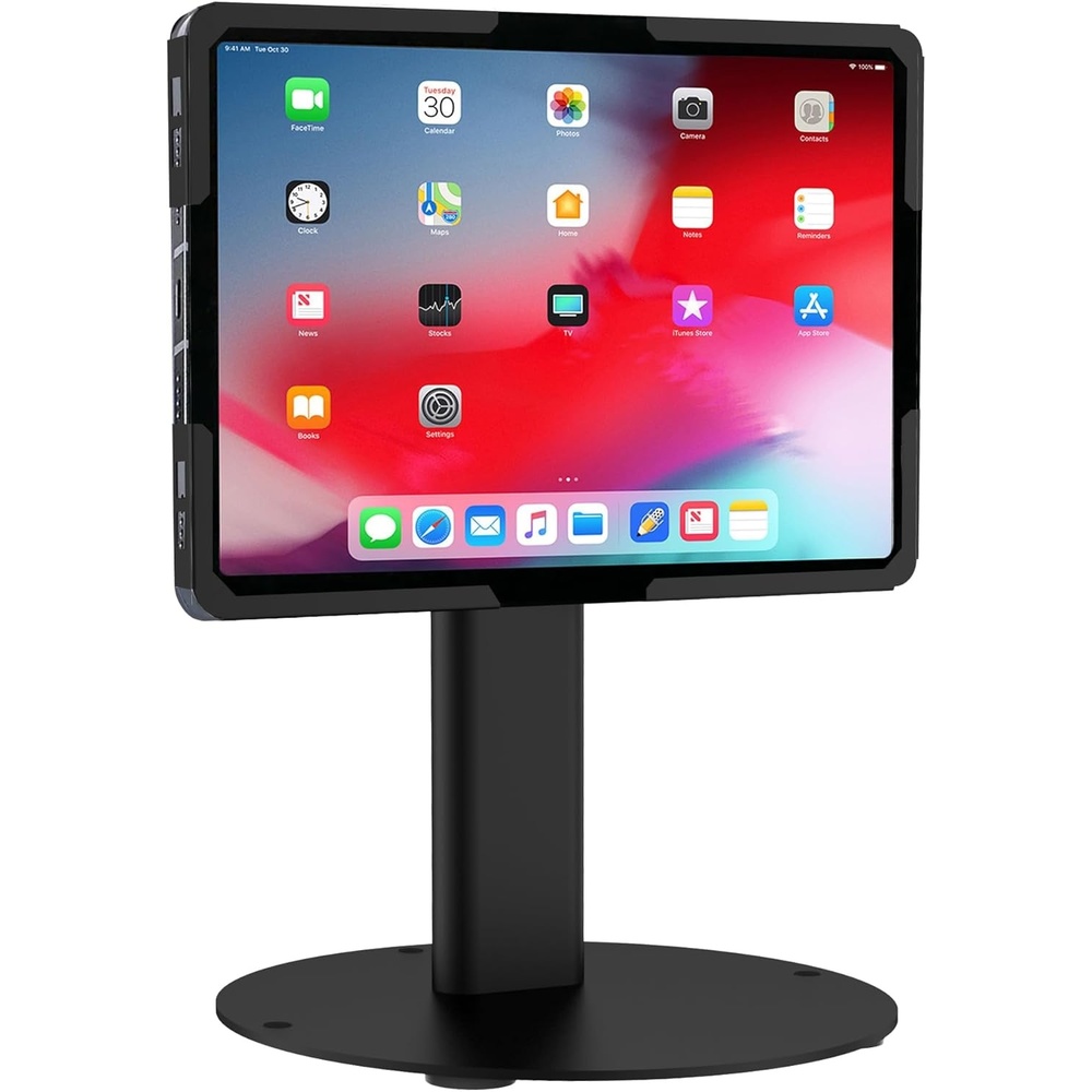 image:imageMountIt Universal Tablet Stand with Tilt AntiTheft Retail iPad POS Kiosk Stand Fits 97131 Tablets 90 Rotation amp 180 Tilt 20 lb Capacity Steel Countertop Mount BlackBlack