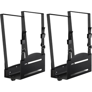 image:imageMountIt CPU Wall Mount Bracket Desktop Computer Tower Holder with Safety Straps Heavy Duty Size Adjustable CPU Holder Steel Black 22 Lbs Capacity Saves Floor and Desk Spacewall mount Pack of 2
