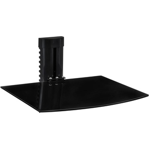 image:imageMountIt Floating TV Shelf Wall Mounted Shelf for Receiver Cable Box PlayStation Xbox DVD Player Projector and AV Components 176 Lbs Capacity 1 Shelf Tinted Tempered Glass Black1shelf