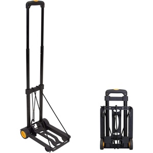 image:imageMountIt Folding Luggage Cart with Wheels Foldable Hand Truck Dolly Carries 77 lbs 4 lbs Lightweight Fits CarryOn Telescoping Handle Bungee CordMedium