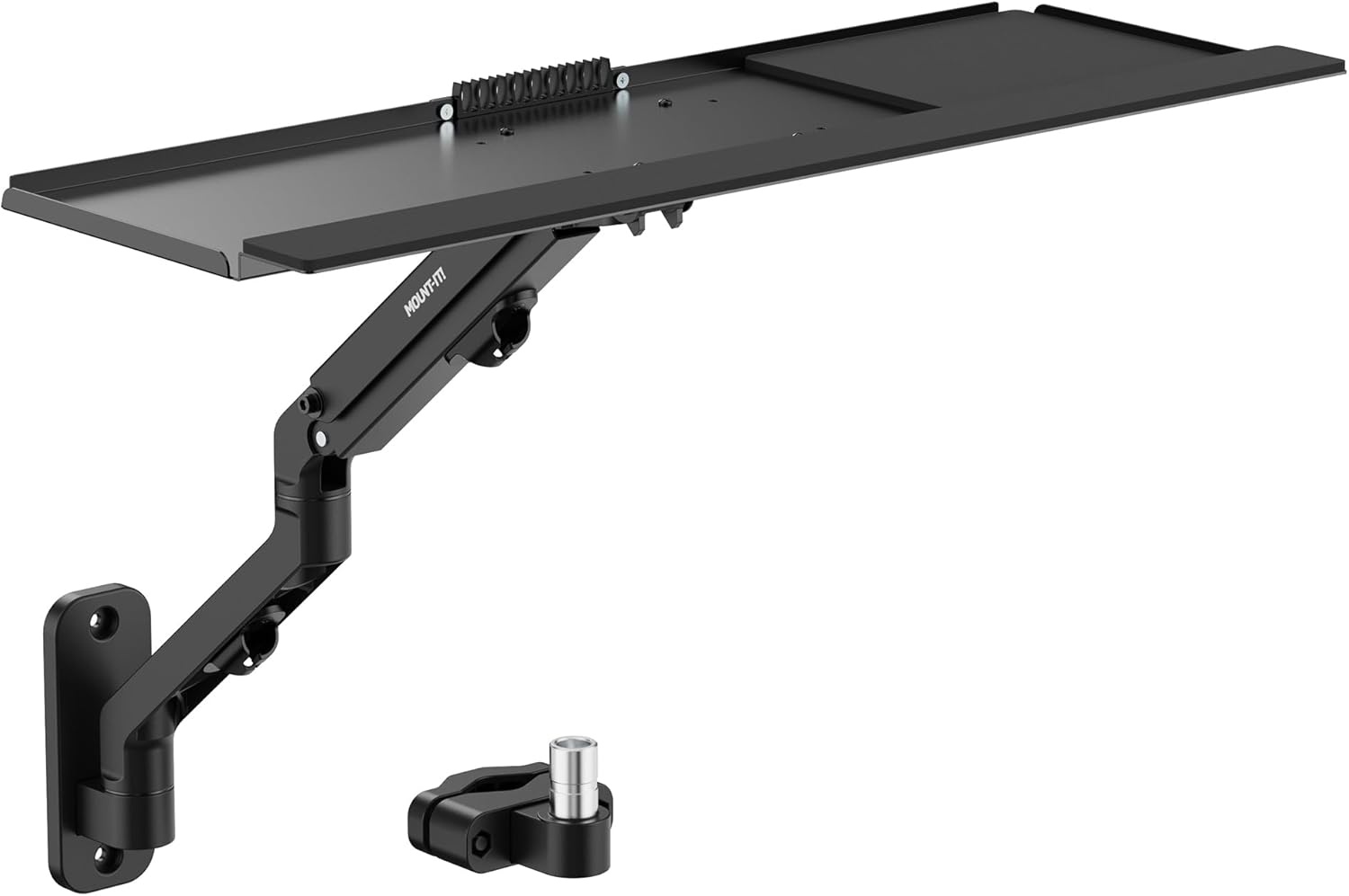 image:imageMountIt Ergonomic Laptop Arm for Wall or Pole Mounting Full Motion Adjustments Versatile Design Easy InstallationKeyboard