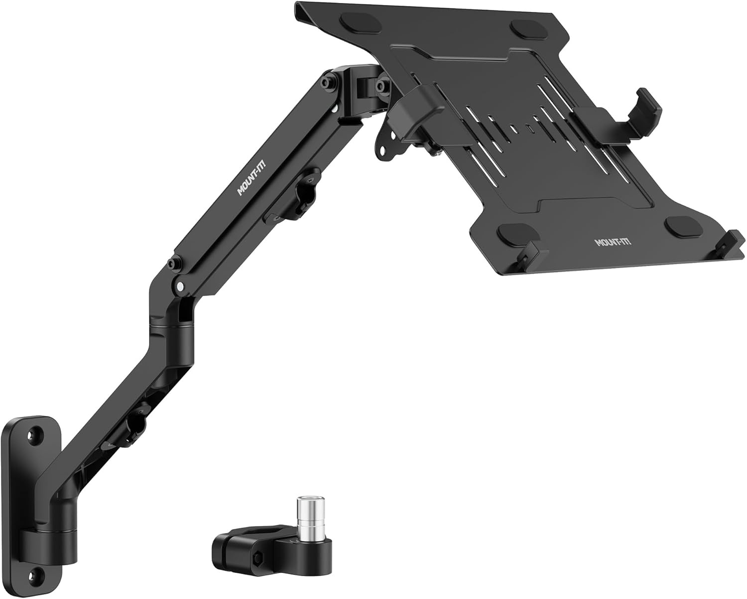 image:imageMountIt Ergonomic Laptop Arm for Wall or Pole Mounting Full Motion Adjustments Versatile Design Easy InstallationLaptop