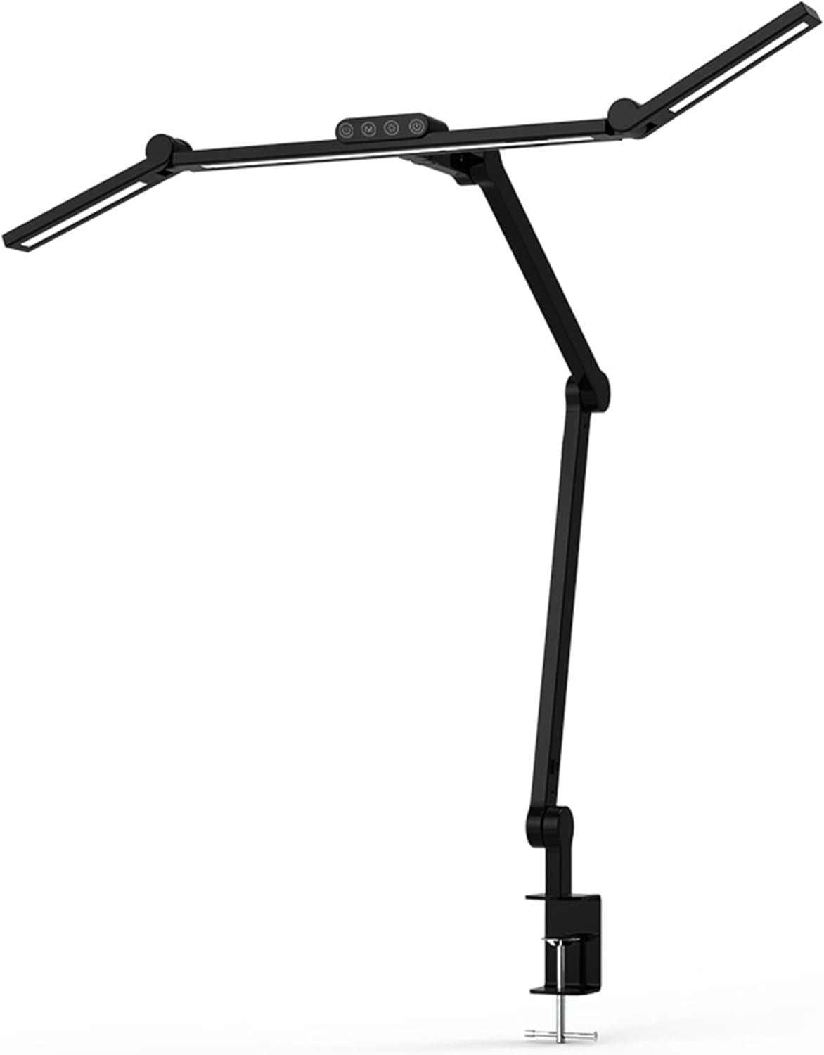 image:imageMountIt LED Desk Lamp with Adjustable Swing Arms and Clamp Base Touch Control Stepless Dimming and 5 Color Temperatures EyeCaring Lighting for Work Study and Crafting