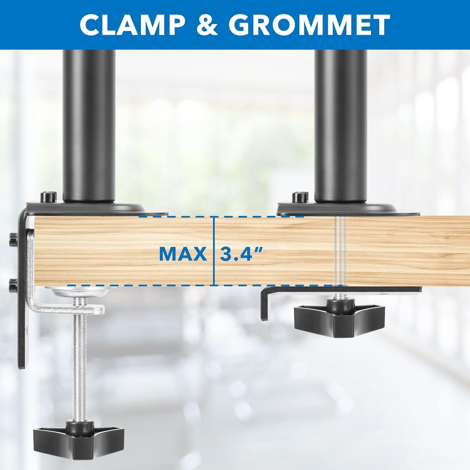 image:imageMountIt Laptop Desk Mount Fully Adjustable Ergonomic Laptop Arm with Vented Tray Cable Management Clamp and Grommet Base Fits Laptops up to 17 Inches BlackBlack