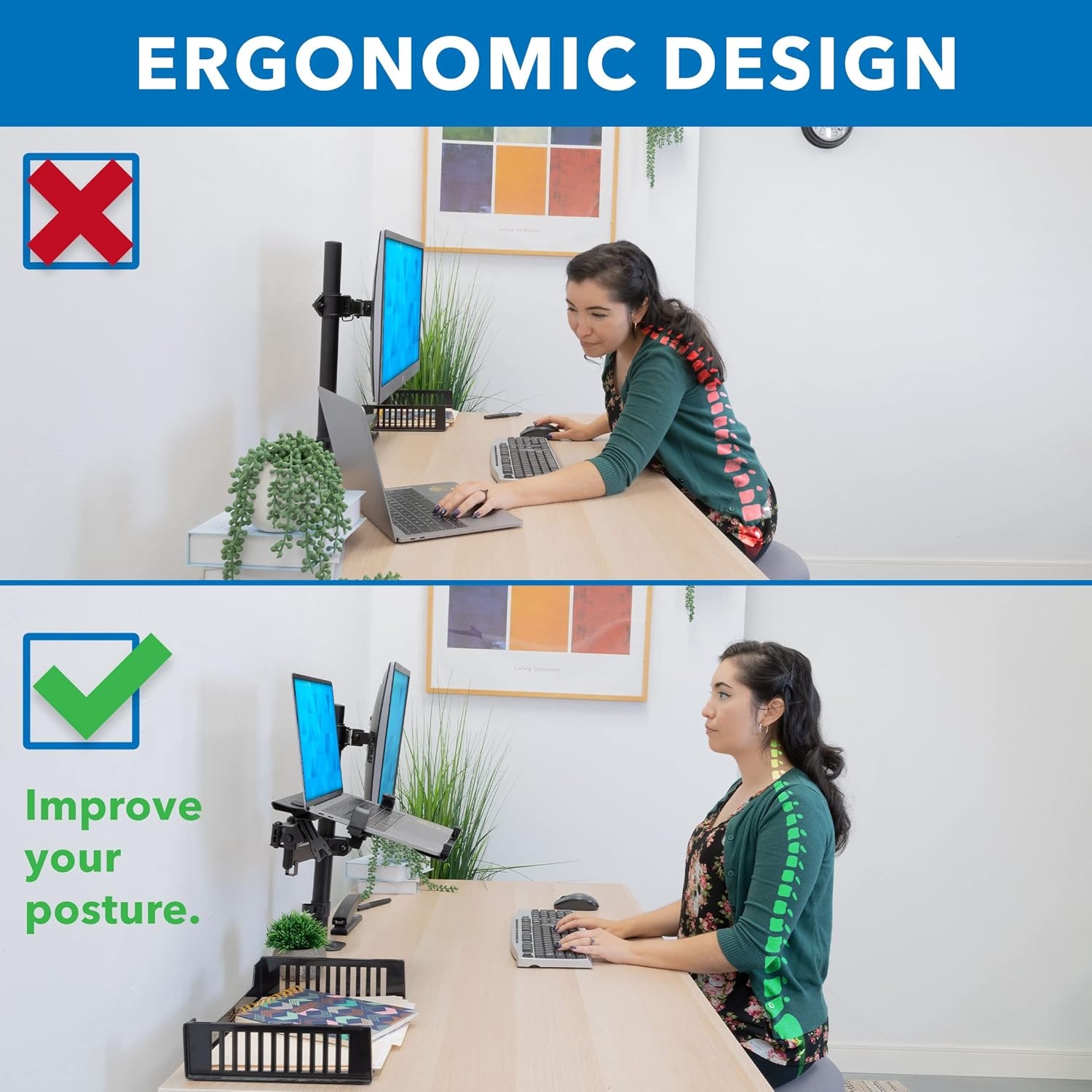 image:imageMountIt Laptop Pole Mount Tray Full Motion Laptop Mount Fits Up to 156 Laptops Universal Adjustable Steel Notebook Stand for Add On to Monitor Mounts